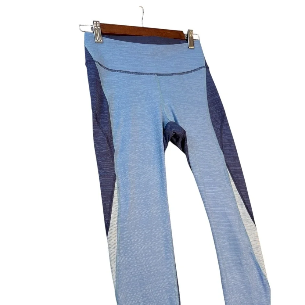 Outdoor Voices Womens Techsweat 7/8‎ Leggings S Blue Colorblock Yoga Activewear